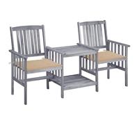 Nqyjm - Silla de exterior, sillas de jardín con mesa de té y cojines de acacia para jardín, playa, balcón, terraza, camping modelo 16