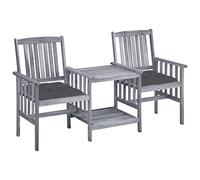 Nqyjm - Silla de exterior, sillas de jardín con mesa de té y cojines de acacia para jardín, playa, balcón, terraza, camping modelo 24