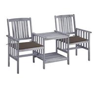 Nqyjm - Silla de exterior, sillas de jardín con mesa de té y cojines de acacia para jardín, playa, balcón, terraza, camping modelo 21