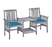 Nqyjm - Silla de exterior, sillas de jardín con mesa de té y cojines de acacia para jardín, playa, balcón, terraza, camping modelo 26