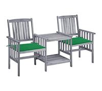Nqyjm - Silla de exterior, sillas de jardín con mesa de té y cojines de acacia para jardín, playa, balcón, terraza, camping modelo 18
