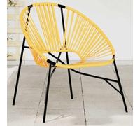 Nqyjm - Silla de jardín para jardín, color negro y amarillo, resina trenzada para jardín, playa, balcón, terraza, camping