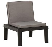 Nqyjm - Silla de salón de jardín con cojín de plástico, color gris, tumbona al aire libre, tumbona de playa, relax para jardín, terraza, balcón y camping