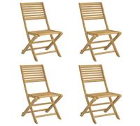 Nqyjm Silla para exteriores, 4 sillas plegables, 4 unidades, madera maciza de acacia para jardín, playa, balcón, terraza, camping, modelo 3
