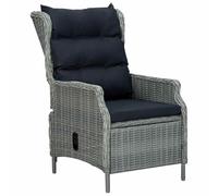 Nqyjm - Silla reclinable de jardín, cojines de resina trenzada, color gris claro para jardín, playa, balcón, terraza, camping