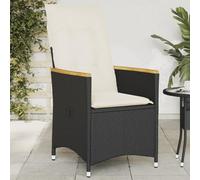 Nqyjm - Silla reclinable de jardín con cojines para jardín, color negro, resina trenzada para jardín, playa, balcón, terraza, camping modelo 3