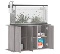 Nqyjm Soporte para tanque de peces, armario inferior, soporte de acuario, gris, Sonoma, 101 x 41 x 58 cm, material de madera, estante de acuario con 3 puertas y estantes, mesa de acuario para estanque