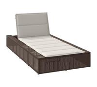 Nqyjm Tumbona con cojín Flotante ratán sintético marrón Tumbonas Jardin Exterior,Espreguiçadeira Jardim Terraza Playa Piscina Marrón y Crema