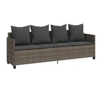 Nqyjm Tumbona de jardín con cojín gris de poliratán, tumbona de playa, tumbona de exterior, para jardín, terraza, balcón, piscina