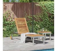 Nqyjm - Tumbona de sol con respaldo ajustable, aceite natural, 205 x 53 x 100 cm, madera de acacia maciza, tumbona al aire libre, tumbona de playa, relax para jardín, terraza, balcón y camping