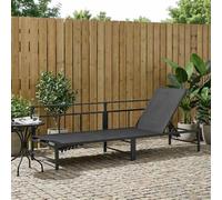 Nqyjm Tumbona negra de 200 x 62 x 59,5 cm, textileno, para exteriores, resistente a la intemperie, para jardín, balcón, piscina, terraza y playa