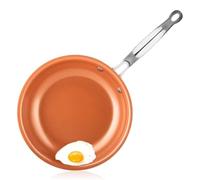 NQYZZFA Sartén Antiadherente De Cobre De 8/10/12 Pulgadas Con Revestimiento De Cerámica De Titanio, Redonda, Para Huevos, Carne, Pescado, Cocinar Y Freír.,8 inch