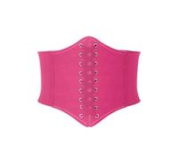 NRBMZYEN Corsé cinturón debajo del busto para mujer, cinturones elásticos anchos y brillantes de cuero dorado para entrenador de cintura, Rosa Rojo B, talla única
