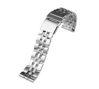NRERDMT Compatible con Breitling Air Time Avenger Blackbird Super Ocean Culture Series, correa de acero de precisión for hombre de 22 mm y 24 mm.(Silver,24mm)