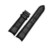 NRERDMT Compatible con Tissot 1853 T035 Correa de piel de becerro T035627A con extremo curvo y hebilla de mariposa (22 mm, 23 mm y 24 mm)(Black-no buckle,23mm)