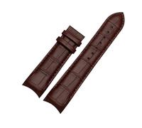 NRERDMT Compatible con Tissot 1853 T035 Correa de piel de becerro T035627A con extremo curvo y hebilla de mariposa (22 mm, 23 mm y 24 mm)(Brown-no buckle,22mm)