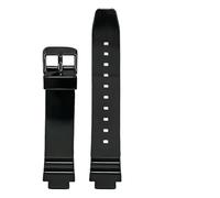 NRERDMT Correa Compatible con Casio LRW-250H 200 LX-500H Correa de Goma de Resina for Reloj Hombres Mujeres Pulsera de Silicona Convexa Brillante 12 mm(Black02)