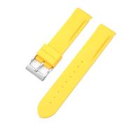 NRERDMT Correa de caucho de silicona compatible con Omega X Swatch Joint MoonSwatch hombres mujeres extremo curvado hebilla pulsera banda reloj accesorios 20 mm(Yellow)
