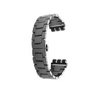 NRERDMT Correa de cerámica de doble convexidad compatible con el reloj Swatch Three Eye YVS420 YVS454 451, correa de cerámica de 21 mm.(4102 black)