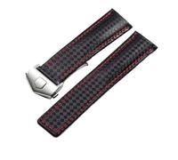 NRERDMT Correa de piel de becerro negra compatible con Tag Heuer Aquaracer 300 Carrera F1 for hombre(Black-silver,20mm)