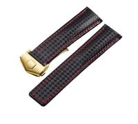 NRERDMT Correa de piel de becerro negra compatible con Tag Heuer Aquaracer 300 Carrera F1 for hombre(Black-gold,20mm)