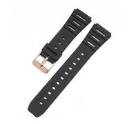 NRERDMT Correa de reloj de 22 mm compatible con Casio CA-53W, CA-61W, FT-100W, W-520U y W-720G. Correa de repuesto de TPU suave for FT100W.(Black rose gold,20mm)