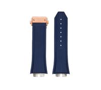 NRERDMT Correa de reloj de caucho fluorado de liberación rápida compatible con Tattoo Sang Bleu 415 414 for hombre, correa de reloj VITON de 28 x 18 mm, pulsera FKM negra(Blue Rose Gold)