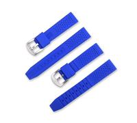 NRERDMT Correa de silicona suave 16/18/20/22/24mm Universal deporte goma reloj inteligente pulsera accesorio Compatible con Seiko Mido Casio(Blue,16mm)