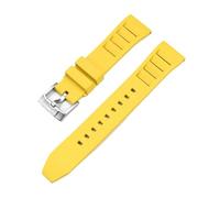 NRERDMT Correa FKM de 19/20/21/22/24 mm compatible con Tissot Seiko Casio pulsera de caucho fluorado de liberación rápida compatible con Swatch X Omega MoonSwatch(Yellow,22mm)
