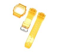 NRERDMT Correa protectora for reloj Compatible con Casio G-Shock DW-5600 DW-5000 GW-M5610 GLX-5600 Pulsera de silicona de caucho transparente(Orange,5600 series)