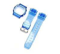 NRERDMT Correa protectora for reloj Compatible con Casio G-Shock DW-5600 DW-5000 GW-M5610 GLX-5600 Pulsera de silicona de caucho transparente(Dark blue,5600 series)