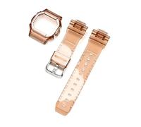 NRERDMT Correa protectora for reloj Compatible con Casio G-Shock DW-5600 DW-5000 GW-M5610 GLX-5600 Pulsera de silicona de caucho transparente(Brown,5600 series)