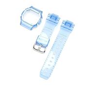NRERDMT Correa protectora for reloj Compatible con Casio G-Shock DW-5600 DW-5000 GW-M5610 GLX-5600 Pulsera de silicona de caucho transparente(Light blue,5610 series)