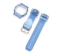 NRERDMT Correa protectora for reloj Compatible con Casio G-Shock DW-5600 DW-5000 GW-M5610 GLX-5600 Pulsera de silicona de caucho transparente(Royal blue,5600 series)