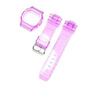 NRERDMT Correa protectora for reloj Compatible con Casio G-Shock DW-5600 DW-5000 GW-M5610 GLX-5600 Pulsera de silicona de caucho transparente(Purple,5600 series)