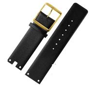 NRERDMT Correas de reloj compatibles con CK K94231 K9423101, de cuero, duraderas y suaves, compatibles con Calvin Klein, pulsera de 22 mm for hombre.(Black-gold)