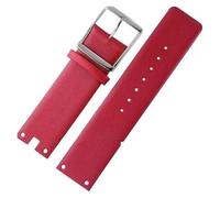 NRERDMT Correas de reloj compatibles con CK K94231 K9423101, de cuero, duraderas y suaves, compatibles con Calvin Klein, pulsera de 22 mm for hombre.(Red-silver)