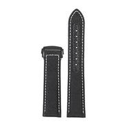 NRERDMT Correas de reloj de lona y nailon compatibles con Omega Seamaster 300, Speedmaster AT150, Omega Speedmaster Slubby serie 310.32, correa de nailon(Black white black,19mm)