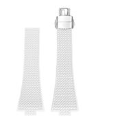 NRERDMT FKM Correa Compatible con Tissot PRX Super Player Series Hombres Caucho Fluoro Liberación rápida Hebilla de Mariposa Convexa Accesorios de Banda de Reloj 12 mm(White Clasp)