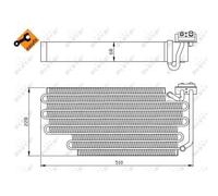NRF 36108 Evaporador De Aire Acondicionado De Aluminio Sin Válvula De Expansión