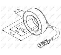 NRF B.V. Bobina, acoplamiento magnético compresor para FIAT: Punto, Doblo, Linea, Croma, Qubo, Fiorino & ALFA ROMEO: Mi.To, 159 (Ref: 38470)