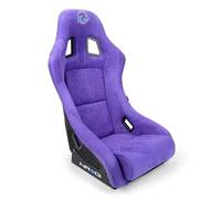 NRG Innovations NRG-FRP-303PP-PRISMA Asiento universal de carreras con respaldo fijo con adaptadores de montaje lateral para arneses de 6 puntos, funda de asiento morada, copos morado/negro/dorado