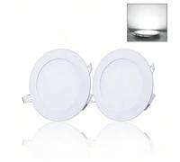 NRGLEVER Pack de 2 Focos LED Interior Techo 15W, Downlight LED Empotrable | Blanco Frío 6500K 1350LM, Apertura Ф170-180mm, Ultraplano 9mm Redondo, Metal de Ojos de Buey Para Techo Cocina