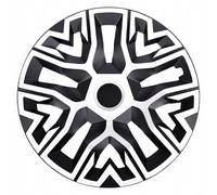 NRM Cubierta Universal para Ruedas de 16 Pulgadas, Bicolor Blanco y Negro, plástico ABS Resistente a los Golpes, con Borde de Refuerzo de Acero, Montaje a presión para Llantas de Acero, 1 Unidad