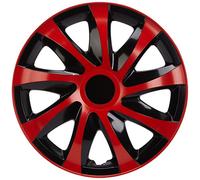 NRM KO238 Draco CS Set de tapacubos, Color Negro y Rojo, 14 Pulgadas, 4 Unidades