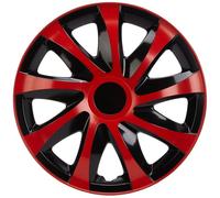 NRM ko239 Tapacubos Draco CS, Negro/Rojo, 15 Pulgadas, Juego de 4