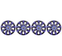 NRM KO251 Draco CS Set de tapacubos, Color Negro y Azul, 15", 4 Unidades