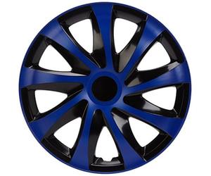 NRM ko252 Tapacubos Draco CS, Negro/Azul, 16 Pulgadas, Juego de 4