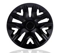 NRM Tapacubos de 15 pulgadas para llantas de acero, 4 unidades, color negro mate