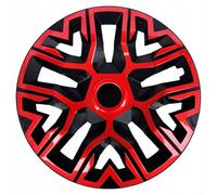 NRM Llanta Universal de 15 Pulgadas de plástico ABS | con Anillo de fijación de Acero Push Fit Embellecedor para Llantas de Acero | 1 Pieza (Negro y Rojo, The Best Bicolor)